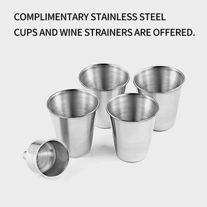 Brocca di vino russo, acciaio inossidabile 316, portatile, cuoio genuino addensato, bottiglia di spirito bianco da 88 once, grande capacità all'aperto - Product Image 6