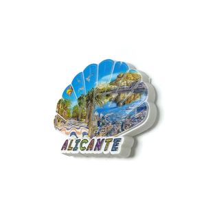 Personalizado España <span class=keywords><strong>Alicante</strong></span> ciudad creativa paisaje forma de concha imán magnético para refrigerador recuerdo turístico decoraciones para el hogar - Product Image 3