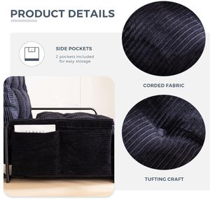 أريكة استرخاء قابلة للطي بخمس وضعيات مع وسادة، سرير أرضي قابل للتعديل للمنزل بسعر مخفض - Product Image 5