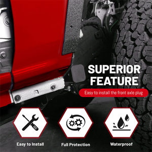 Nouveau vent 4 pièces bouchon en caoutchouc noir couverture Protection Crash Bar fin essieu avant prise pour Ford Bronco accessoires anti-boue Kit de poussière - Product Image 4