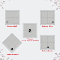 Serviettes de table en lin français 100% lin, faites à la main, brodées par le fabricant, réutilisables, en tissu, pour dîner