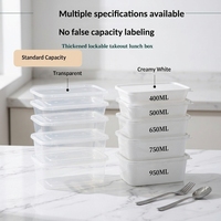 Contenants de préparation de repas de 400 ml, 500 ml, 650 ml, 750 ml, 950 ml, adaptés au micro-ondes et au congélateur, boîtes alimentaires à emporter, vente en gros
