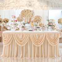 Jupe de table en mousseline de luxe durable pour champagne, rideau de mariage en spandex, vente en gros