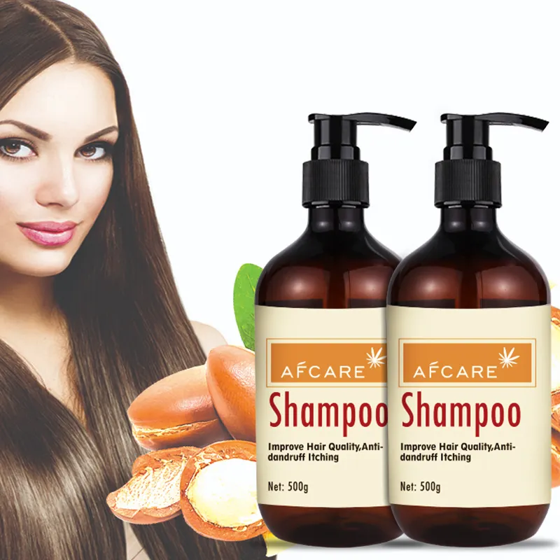 Champú para el cabello natural, aceite de argán, acondicionador, marca privada