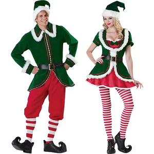 Costume de Père Noël de Noël pour adultes, costume de fée verte sexy pour couple, cosplay de carnaval, fête du Nouvel An - Product Image 1