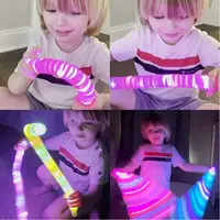 Großhandel Regenbogen Verpackung Kunststoff dehnbar leuchten schieben leuchtende Micro-LED-Pop-Röhren für Pop-Tube zappeln sensorische Spielzeuge