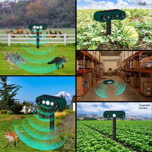 Güneş enerjili ABS kızılötesi indüksiyon ses ışık alarmı Wild yaban domuzu için yüksek frekanslı ultrasonik hayvan kovucu - Product Image 3