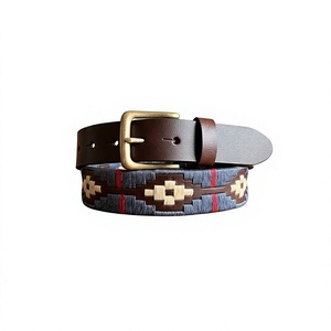 Ceinture pour homme décontractée, écologique, en cuir de vache, avec boucle en acier, motif floral vintage, durable, légère, largeur 3,8 cm, longueur 140 cm - Product Image 3