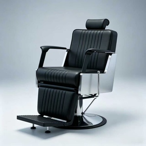 Fauteuil de barbier moderne en cuir avec réglage en hauteur, rotation à 360 degrés, élévateur hydraulique, design pliable pour usage commercial en salon - Product Image 5