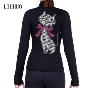 LIUHUO Figure Skating <strong>Jackets</strong> Girls Training Thin Fleece Fabrics Ice Skating Outfits <strong>Rhinestones</strong> Shiny Colours Skating <strong>Jacket</strong> - Product Image 3