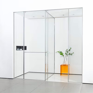 Puertas Corredizas de Ducha para Esquina de Baño, Estilo Hogareño, Marco de Acero Inoxidable, Vidrio Templado de Seguridad de 8 mm, Diseño Moderno de Forma Recta - Product Image 2
