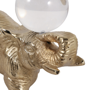 Statuetta decorativa di elefante con sfera in acrilico, scultura moderna e elegante per l'arredamento di casa, ufficio e soggiorno - Product Image 6