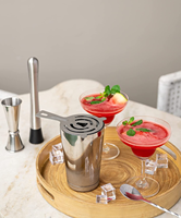 Ensemble de shaker à cocktails Boston de luxe et durable en acier inoxydable brillant de 6 pièces, capacité de 600/800 ml, vente en gros par Creation Factory