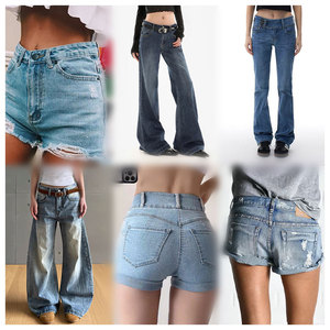 Venta al por mayor de los últimos Pantalones vaqueros de cintura alta, Pantalones vaqueros de pierna recta, pantalones vaqueros sueltos, pantalones vaqueros de pierna ancha para mujer y pantalones de mezclilla de calle - Product Image 4