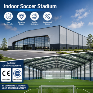Estructura de Acero para Cancha de Fútbol Sala Interior, Certificación CWB, Instalación Deportiva Prefabricada, Complejo Deportivo, Estadio, Garantía de 50 Años - Product Image 1