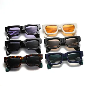 FF893 Fashion Women Men Thick Frame Sunglasses Trendy Eyewear Chunky Retro Polarized Square Sunglasses
