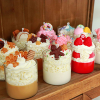 Meistverkaufte DIY Aromatherapie Sojawachs Duftkerze im Eiscreme-Stil, Dessert-Schokoladen-Kekse, Handgemachte Glaskerze für Feiertage