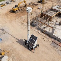 Remorque CCTV à déploiement rapide, mini-remorque caméra solaire pour chantiers temporaires sans alimentation électrique