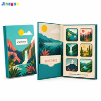 Boîte à aimants de voyage personnalisée, boîte à livres en papier rigide, emballage cadeau, présentoir, 6 pièces, étui à souvenirs magnétique