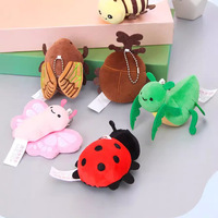 Vente en gros de porte-clés en peluche série insecte, pendentif de sac avec pendentif en forme de coccinelle, abeille et cigale, insecte en peluche