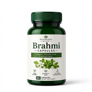 Cápsulas Naturveda Wellness Brahmi, 60 Cápsulas Vegetarianas, Suplemento Herbal Natural para Mejorar la Memoria, la Concentración y la Claridad Mental - Product Image 1