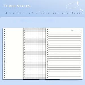 5-होल रिंग लूज़ लीफ बाइंडिंग रिंग हटाने योग्य कॉइल बुक पीपी पीवीसी वॉटरप्रूफ कवर A5 लीनियर ग्रिड ब्लैंक नोटबुक - Product Image 3