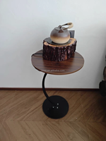Table console moderne compacte en bois de chêne avec plateau de rangement, idéale pour les petits espaces, table à collation en forme de C, meubles de salon