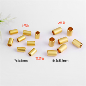 Cuentas de barril chapadas en oro de 6x3x2mm, 7x4x3mm, 8x5x4mm, espaciadores rectos para la fabricación de joyas DIY, pulseras, collares y accesorios. - Product Image 2
