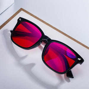 Gafas de sol cuadradas XH-8082 para hombre, lentes negras y rojas, anti luz azul, UV400, fotocromáticas, protección solar para exteriores. - Product Image 2