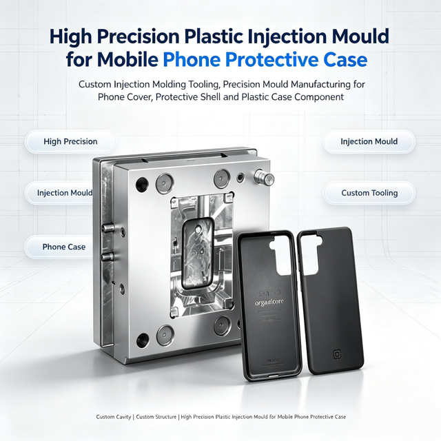 Customized High Precision Plastic Injection Mould for Mobile Phone Protective Case with Multi Cavity and 0.02mm Tolerance