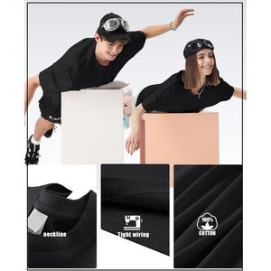 Camiseta de Algodón Oversize para Hombre, Unisex, Manga Corta, Cuello Redondo, Holgada, Básica, Deportiva, en Blanco, Verde y Negro - Product Image 5