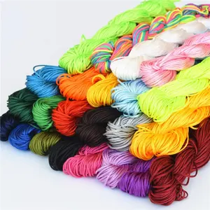 1mm bunte Polyester Gewinde jade draht kabel für DIY Quaste Macrame armbänder schmuck Machen Zubehör 25 Metes