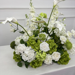 DKB Vente en Gros Promotionnelle <span class=keywords><strong>D</strong></span>écoration Florale Réaliste pour Allée <span class=keywords><strong>de</strong></span> Mariage, <span class=keywords><strong>Bouquet</strong></span> <span class=keywords><strong>de</strong></span> Fleurs Artificielles Vertes et Blanches <span class=keywords><strong>de</strong></span> 70 cm pour Allée - Product Image 4