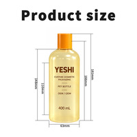 Bouteille de toner transparente en PET de 400 ml en gros, flacon vide pour soins du visage, conteneur d'emballage d'eau essentielle, couvercle à vis orange, logo personnalisé OEM
