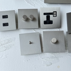 Matte Nickel Anh Châu Âu Pháp Ổ Cắm 86 Kim Loại Ánh Sáng Chuyển Đổi Chuyển Đổi Treo Tường Thép Không Gỉ Bảng Điều Chỉnh Phổ TYPE-C Dimmer - Product Image 5