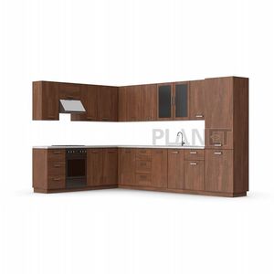 Gabinete de cocina Lámina antiaceite Cajón telescópico Puertas de gabinete de cocina Gabinete de cocina simple de alto brillo en forma de L - Product Image 1