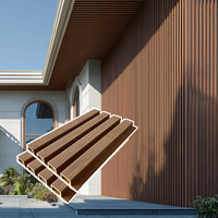 Nuevo Panel de Pared Exterior ASA, Resistente al Agua, Fácil de Instalar, Revestimiento de Pared Exterior Estilo Listón, WPC PVC