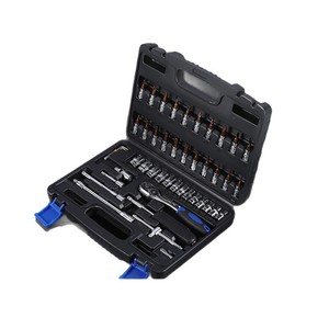 Jeu de douilles chromées de 46 pièces avec clé à cliquet à 72 dents, boîte à outils combinée, ensemble d'outils à double usage pour la réparation automobile 7 - Product Image 1