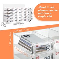 Armoire de rangement pour téléphone personnalisée, pochette avec clés, 25 fentes, casier pour téléphone portable en acrylique transparent, pour salles de conférence