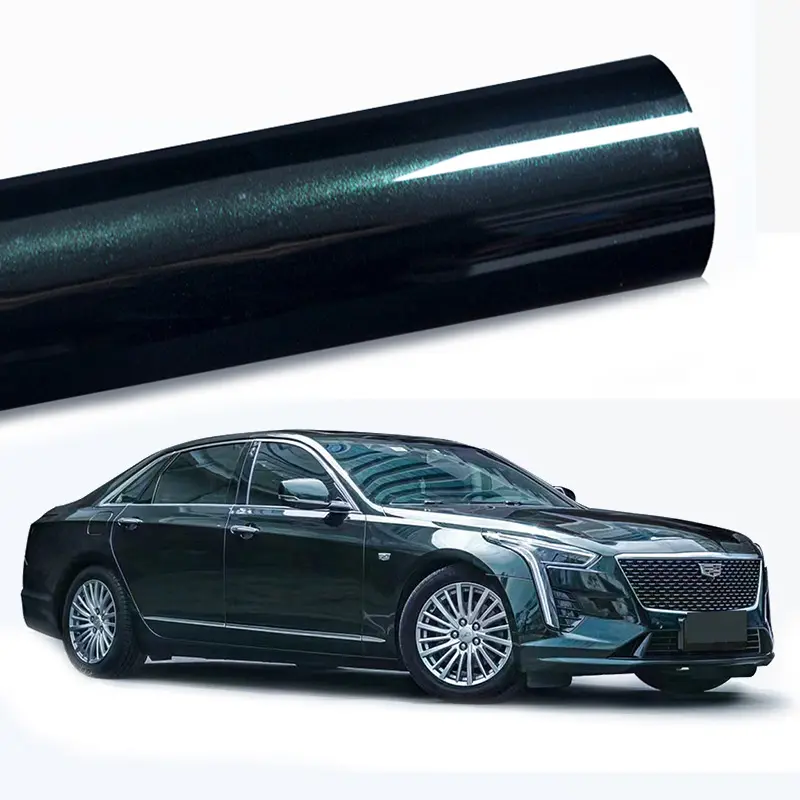TPU Car Color Change Film Self-adhesive Vinyl Wrap Vehicle Ultra-Bright Metallic Emerald Paint Protection Film PPF