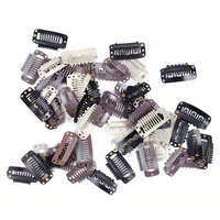 U Shape and Wire Shape Snap Clips For Hair Extensions Tool With Silicone Back Wig Clips In Weave Wig Accessories