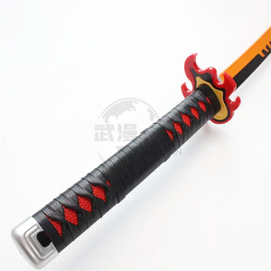 Espada Nichirin de Kyojuro <span class=keywords><strong>Rengoku</strong></span> de 40.1 Pulgadas, Réplica de Cosplay de Flame Hashira con Protector en Forma de Fuego - Product Image 2