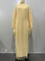 Nouvelle robe pull décontractée en maille à franges élégante et longue pour femme, mode printemps-hiver 2026