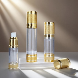 Flacon pompe sans air en aluminium doré ou argenté de luxe pour lotion cosmétique, 15 ml, 30 ml, 50 ml, 100 ml - Product Image 3