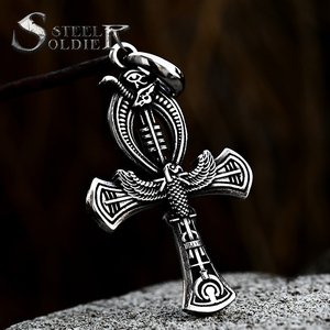 <span class=keywords><strong>Cruz</strong></span> <span class=keywords><strong>egipcia</strong></span> de la vida, colgante de cetro, collar de águila, joyería Punk para hombres, venta al por mayor, SS8-803P - Product Image 1