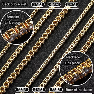 Aprobado diamante Tetser 2mm 3mm 4mm 5mm 925 Plata Moissanite diamante tenis collar joyería de moda para hombres y mujeres - Product Image 6