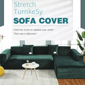 Wholesale Designer Living Room l Shape Spandex Furniture Protector Slipcovers Stretch Elastic <strong>Corner</strong> Velvet <strong>Sofa</strong> <strong>Sets</strong> <strong>Cover</strong> - Product Image 2