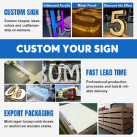 Huruf LED Mewah Bergaya Emas, Berkilauan Seperti Bintang, Huruf Berlian, Logo LED Custom untuk Bisnis