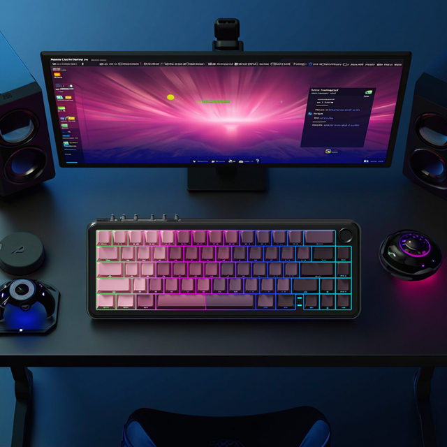 WK68 RGB LED Backlit Mini Mechanical Keyboard PBT Material USB Interface New Gamer Shafts with Kailh Brand Axis Body