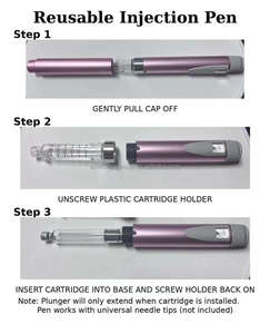 Pluma inyectora metálica reutilizable V2 0-60UI con estuche, pluma inyectora de cartucho ajustable de 3 ml - Product Image 4